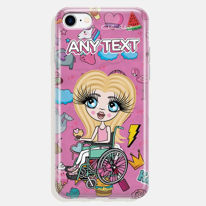 claireabella girls wheelchair personalized stickers print phone case popmoji com