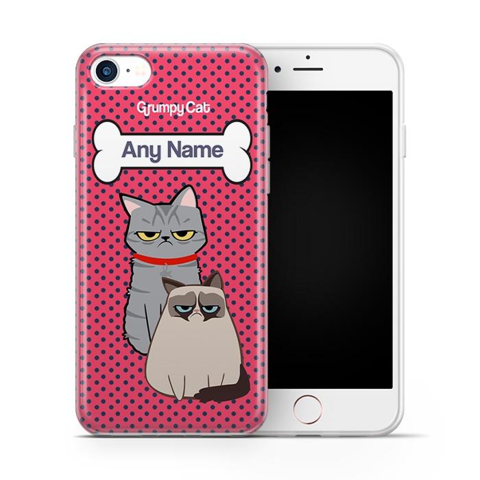 Grumpy Cat Polka Dot Phone Case - Image 1