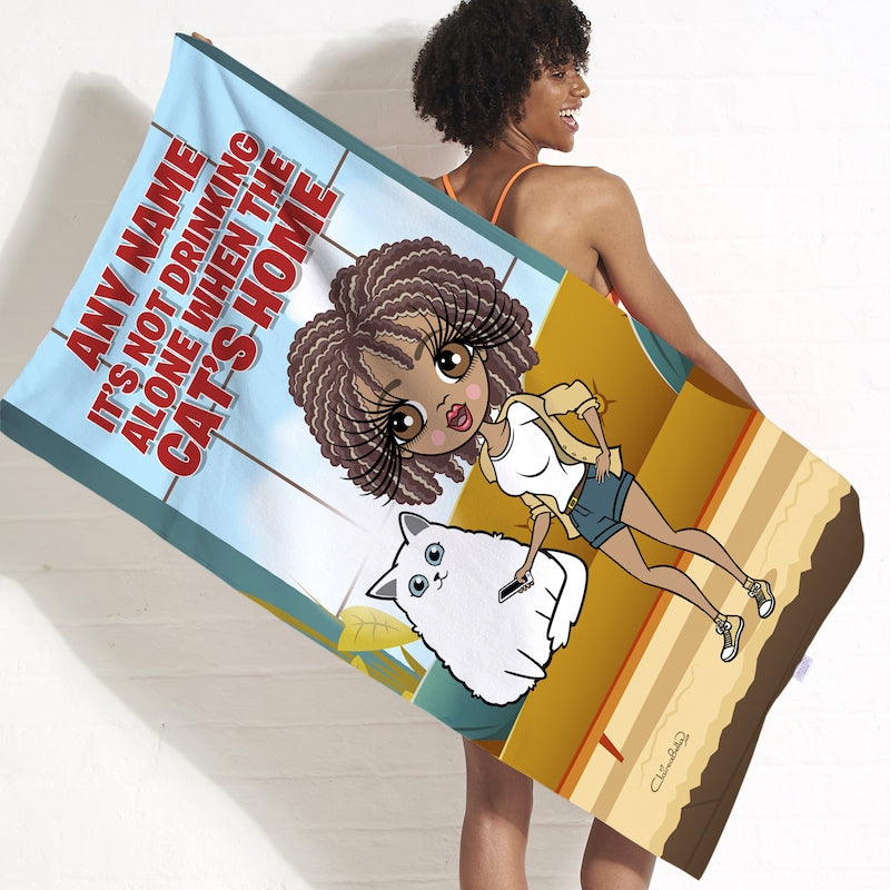 Multi Character Personalized Cat's Home Beach Towel