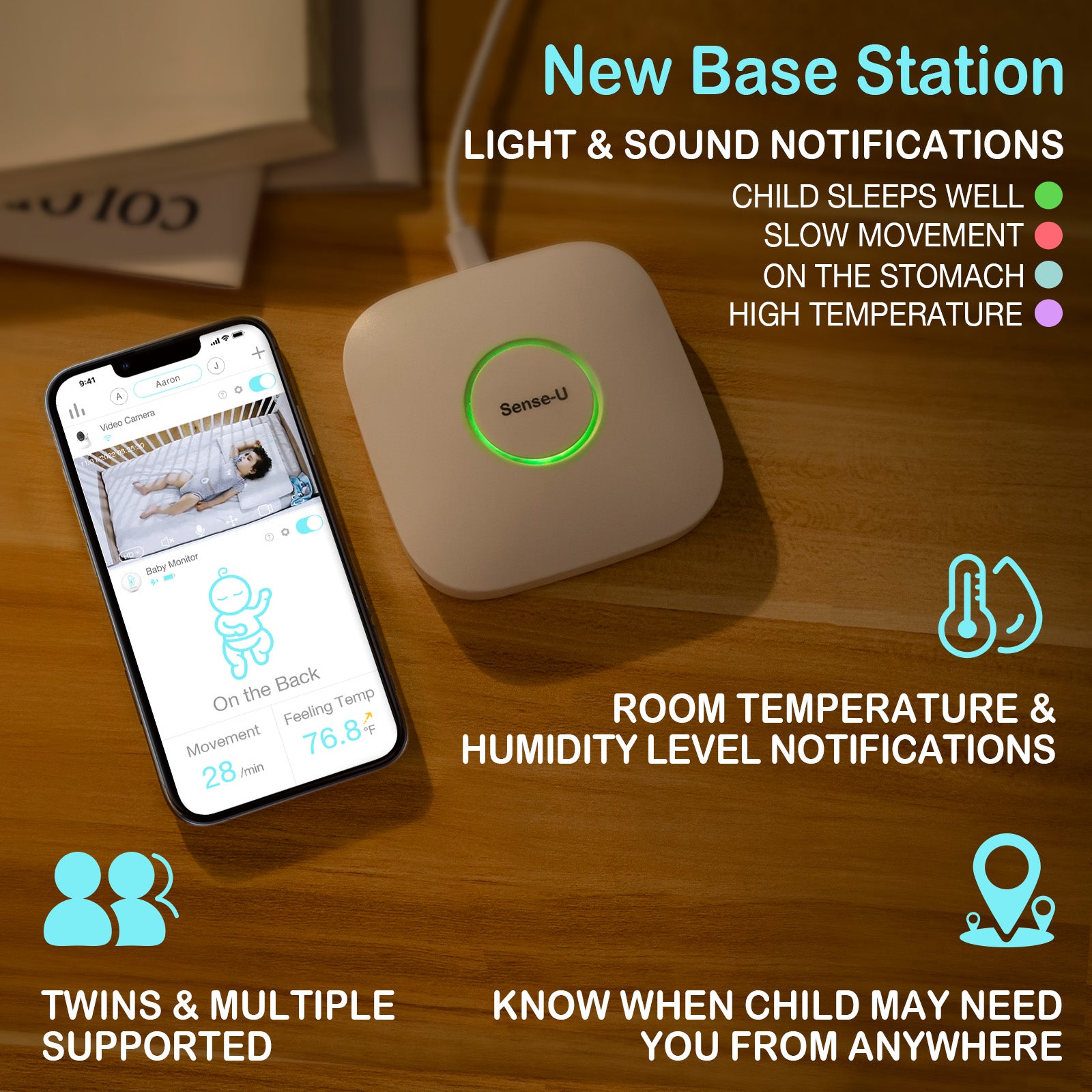 ベビーセンサー Sense-U Baby Monitor3 - ベビー家具/寝具/室内用品