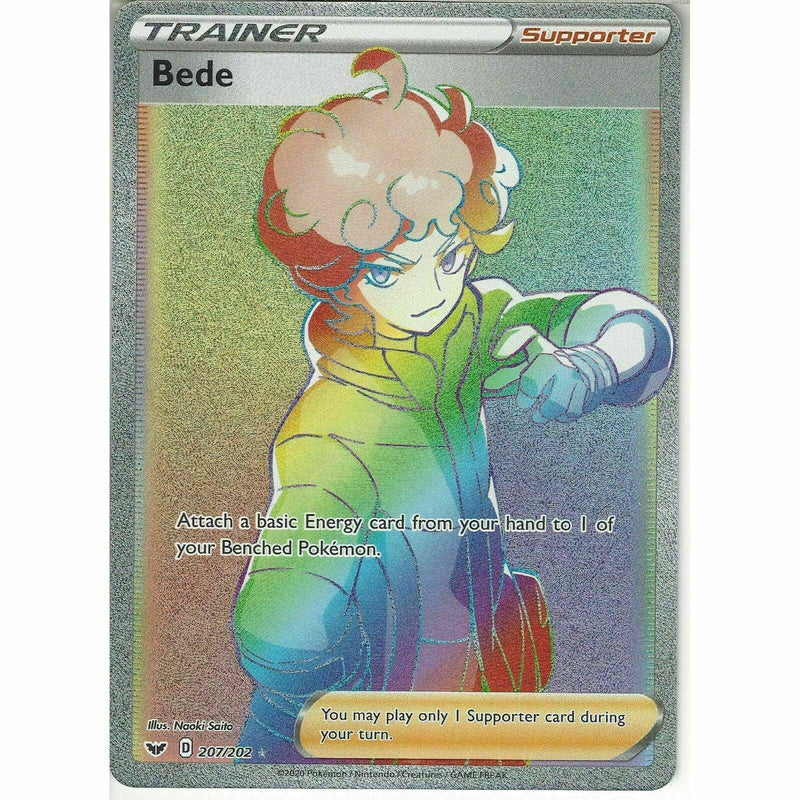 7 2 Bede Rainbow Rare Card Pokemon Tcg Sword And Shield S Amp Recaptured Ltd