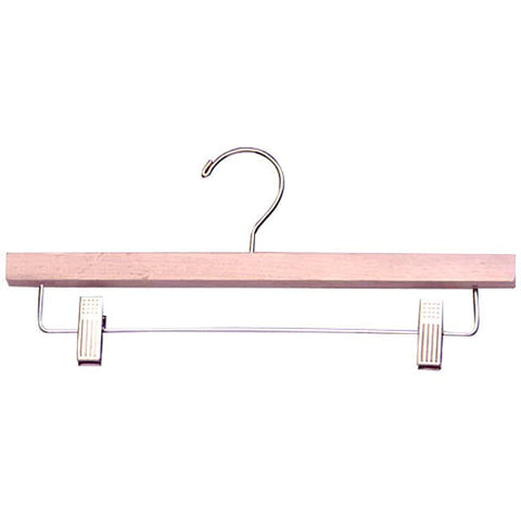 14" Clear Varnish - Wood Pants/Skirt Hanger (50 or 100)