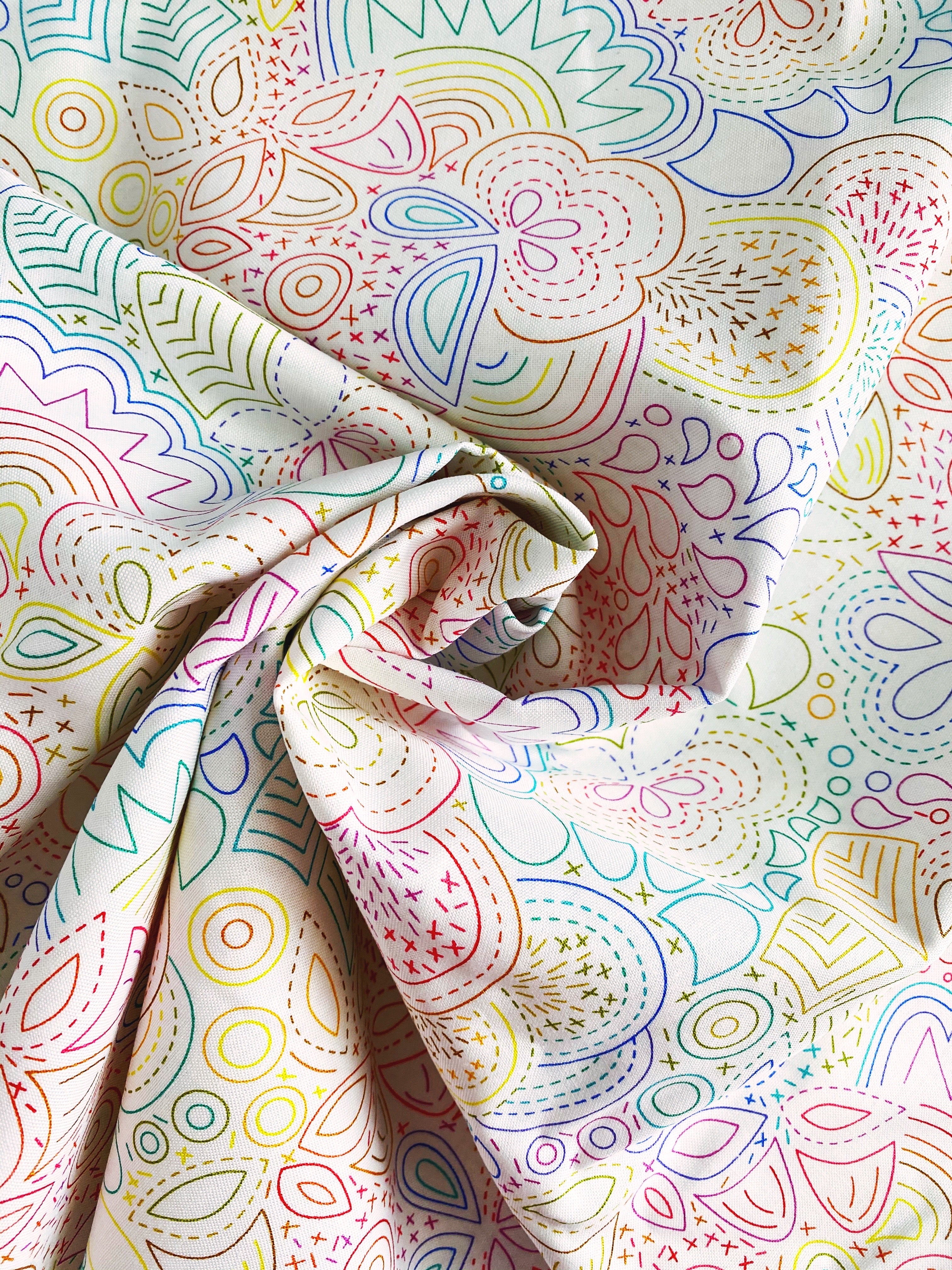 Alison Glass Rainbow Stitched Fabric