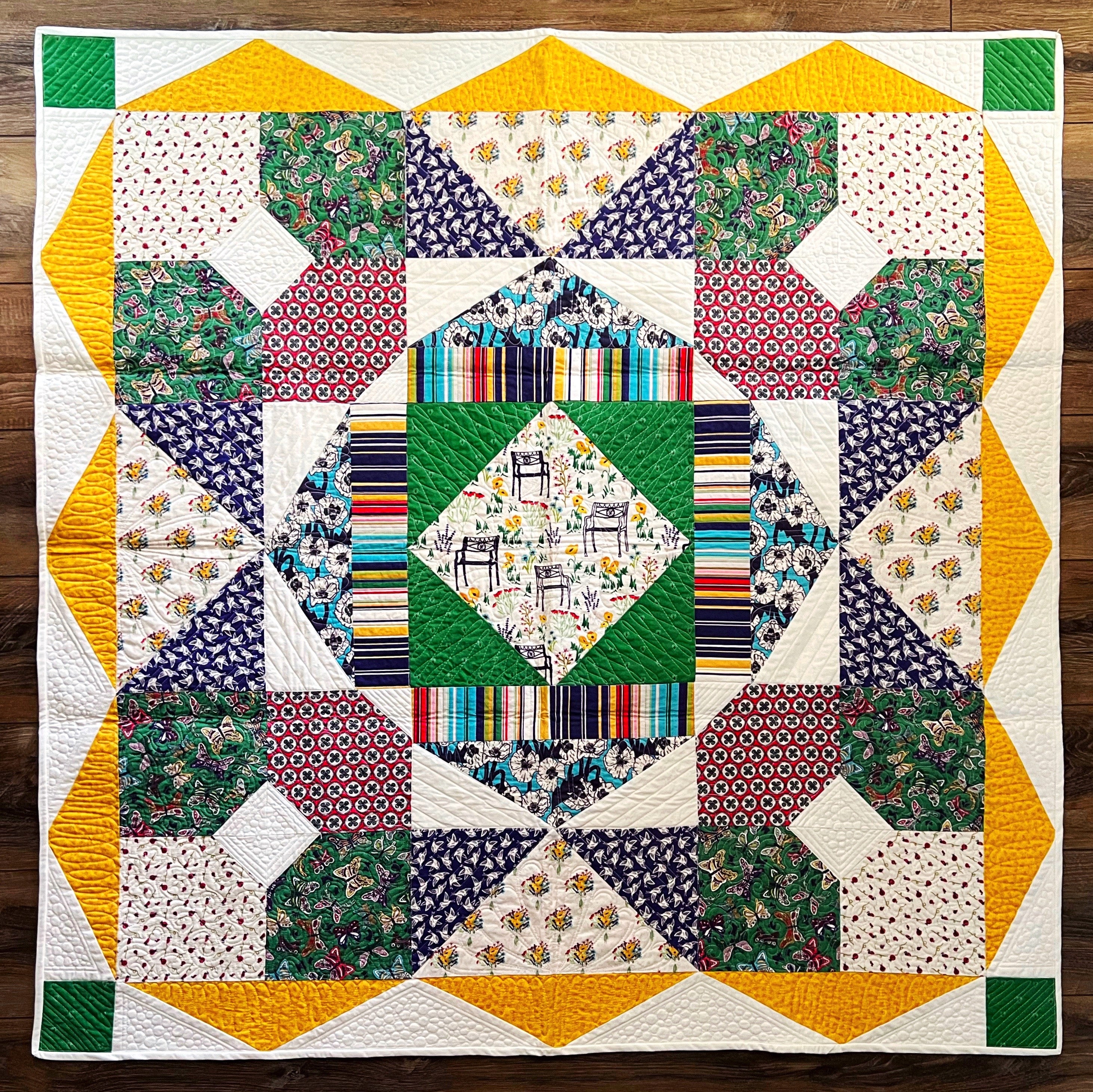 Kelly Renay's First Quilt, Backyard Meadow