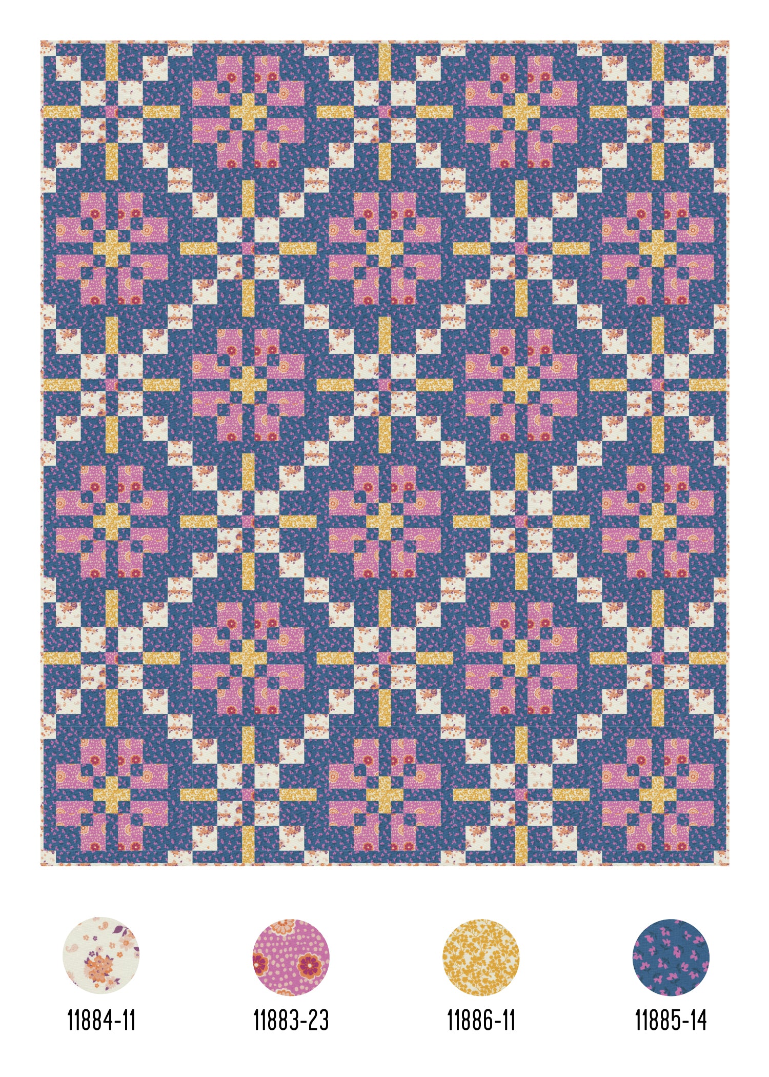 Nanette Quilt Paisley Rose Mock-up