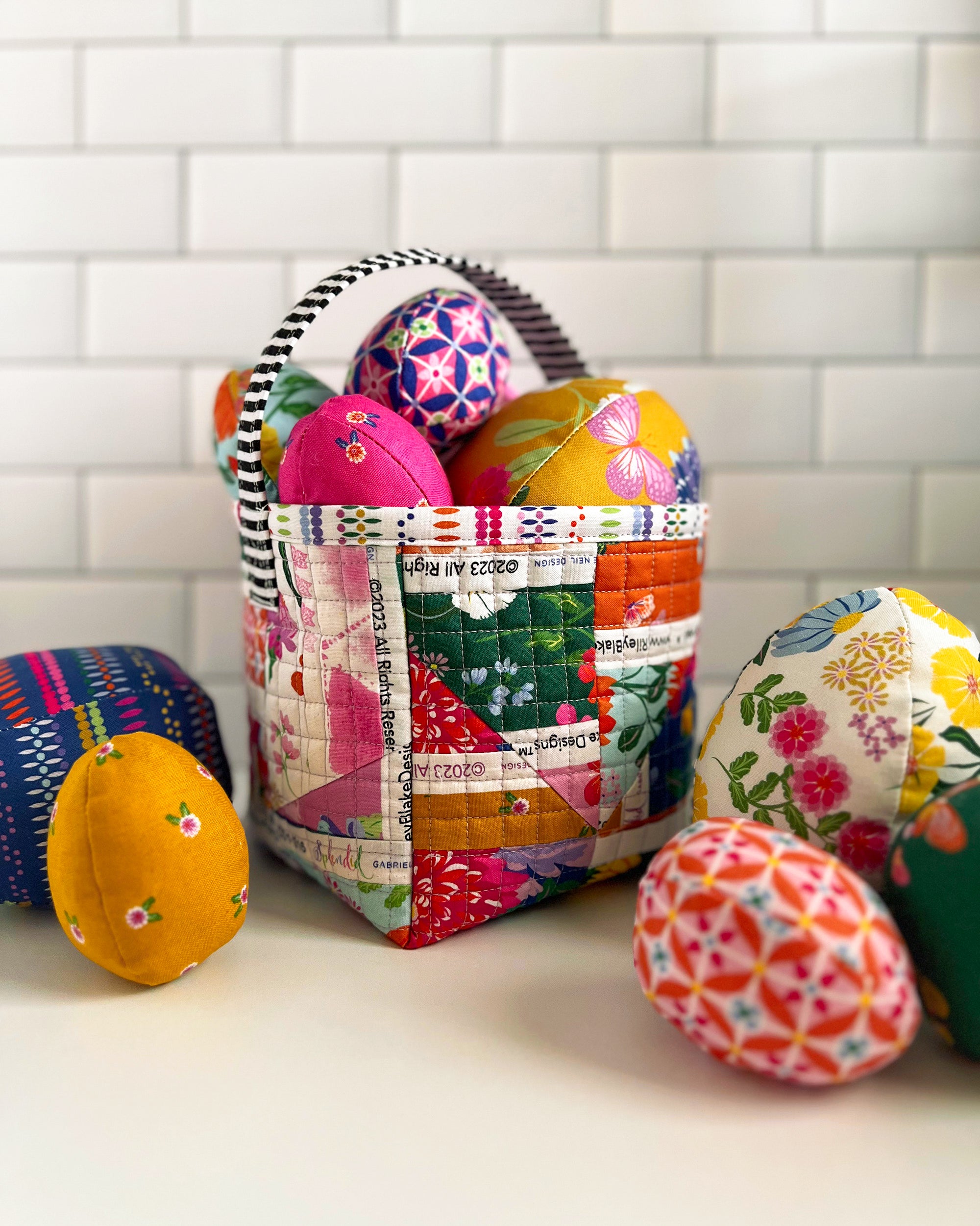 Easter Basket with Fabric Eggs