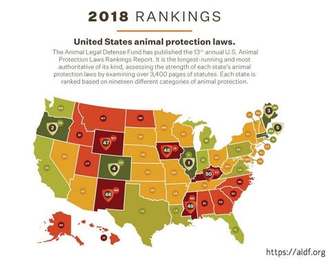 US Map with color rankings best to worst (green to red)