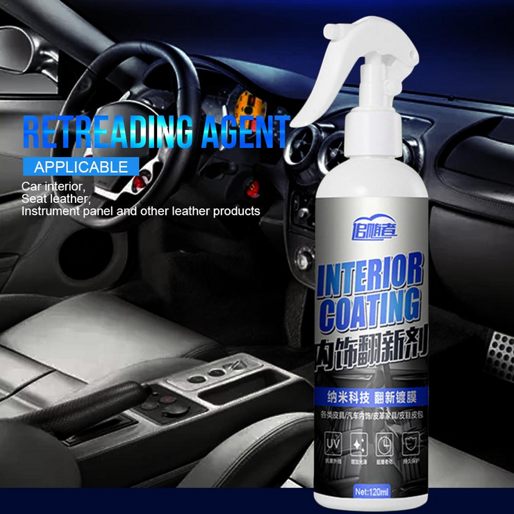 Car Interior Cleaner Agent Roof Fabric Flannel Leather Seat Car Seat Cleaning Wax Cleaner Coating Polishing Spraying