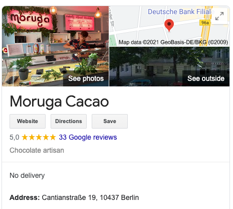 Moruga Cacao Café in Berlin