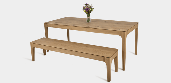 Carolina Oak Dining Table and Bench Set.