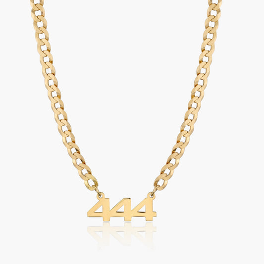 Kid's Varsity Number Necklace - 14K Solid Gold / 14 Chain (Ages 5-12)