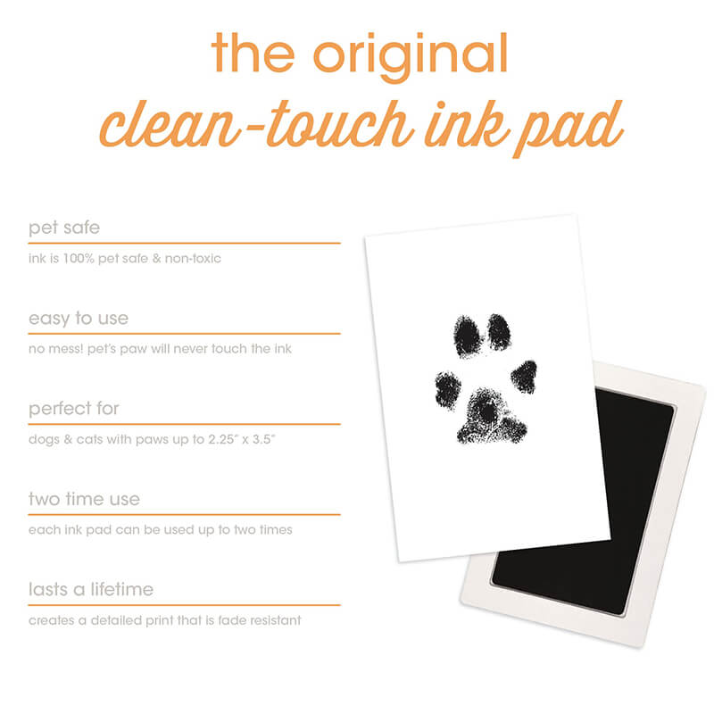 Paw Print Frame Kit - Dog Paw Print Kit and Cat Paw Print Kit for All Breeds - Pet Memorial Picture Frame, Mess Free Clean Touch Ink Pad, Pawprint