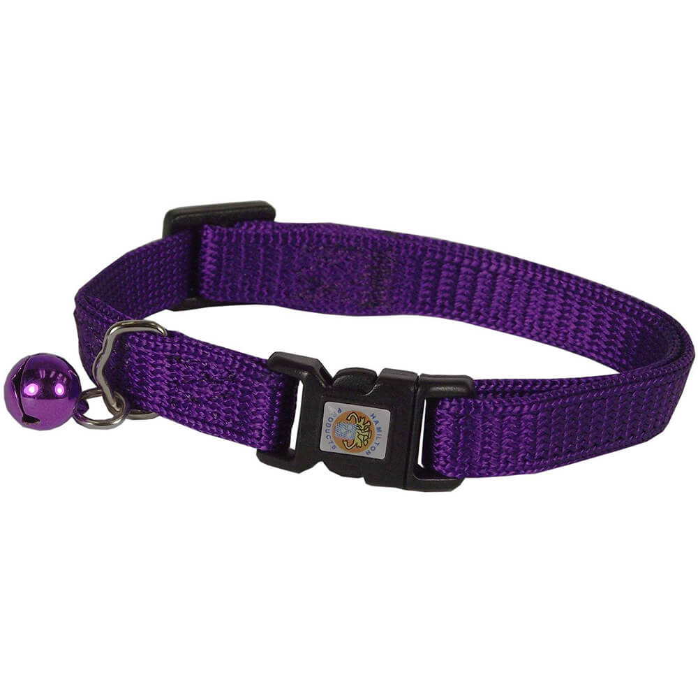 purple Hamilton Adjustable Breakaway Cat Collar w/Bell