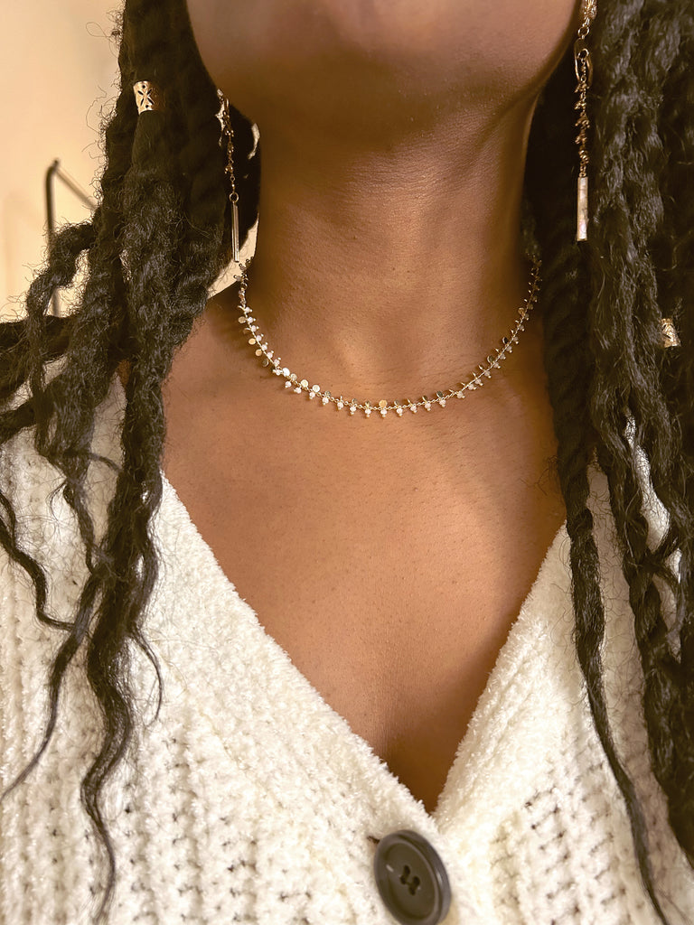 Blush Beaded Choker Necklace