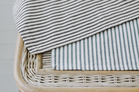 Black and Blue Ticking Stripe Runners