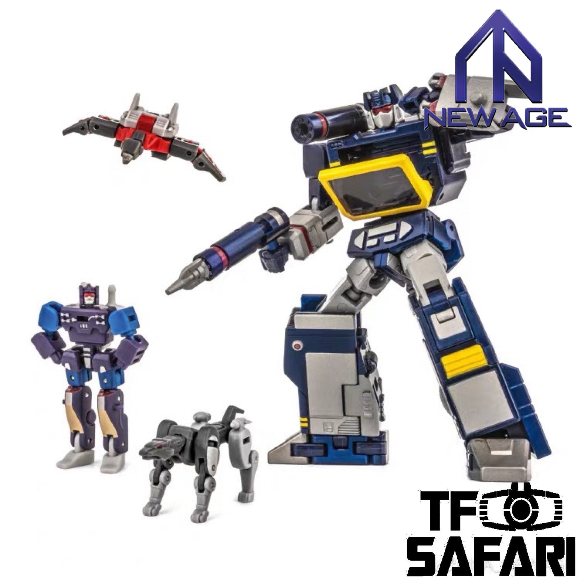 【AIB, 95% New】NA NewAge H21 H-21 Scaramanga ( Soundwave ) 4 in 1 pack New Age 9cm / 3.5" (Copy)