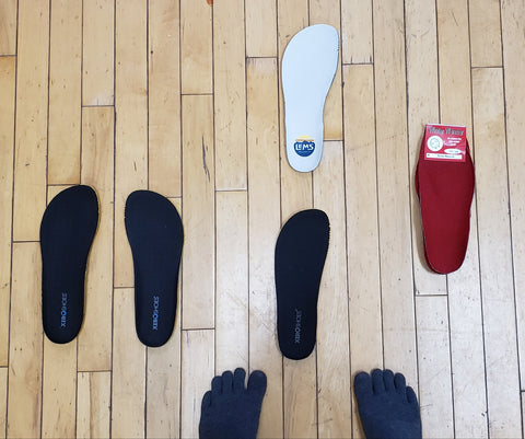 Comparing insoles from different shoes