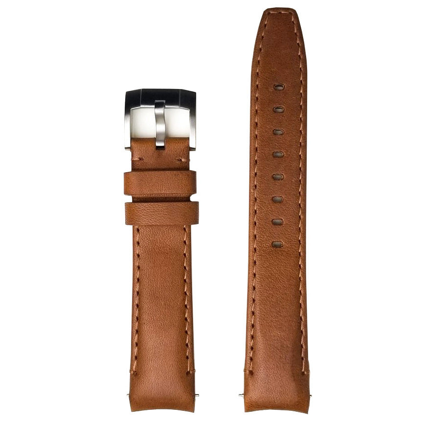 Everest Curved End Leather Watch Strap in Chestnut with Tang Buckle for ...