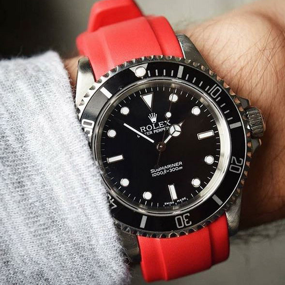 rolex red rubber strap