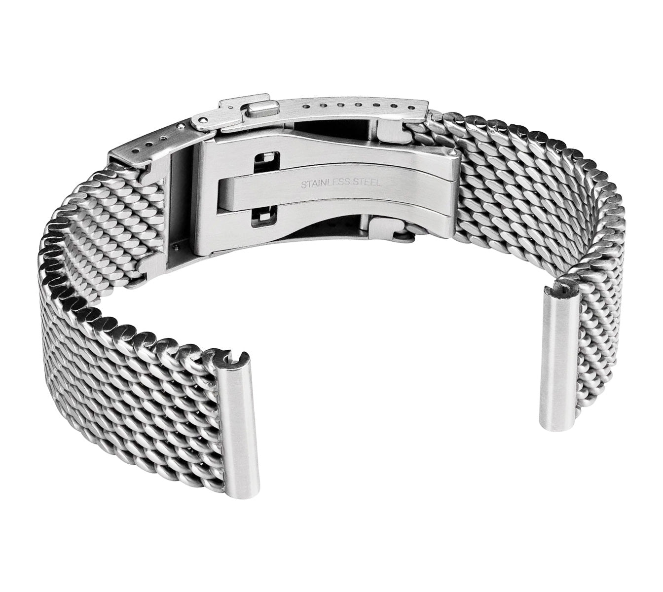 Staib Milanaise Mesh Polished Watch Bracelet with Folding Buckle 20mm ...