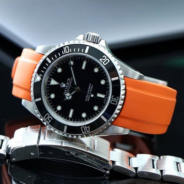 rolex submariner with rubber band