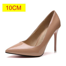 Load image into Gallery viewer, Plus Size 34-44 HOT Women Shoes Pointed Toe Pumps Patent Leather Dress  High Heels Boat Shoes Wedding Shoes Zapatos Mujer