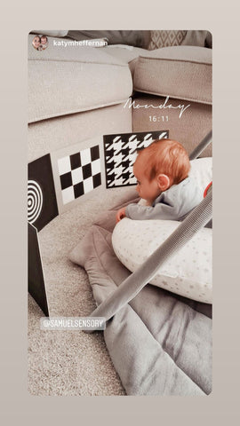 Tummy time with baby sensory and development boards