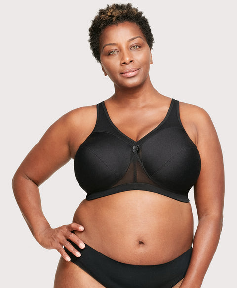 Sksloeg Plus Size Bras for Women 4x-5x Full Coverage Underwire Bras Plus  Size,lifting Deep Cup Bra for Heavy Breast,Black 36E