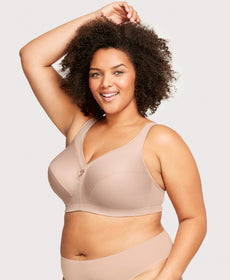 Glamorise Full Figure Plus Size MagicLift Active Support Bra Wirefree #1005  White