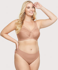 Glamorise MagicLift Natural Shape Support Wire-free Bra - Cappuccino -  Curvy Bras