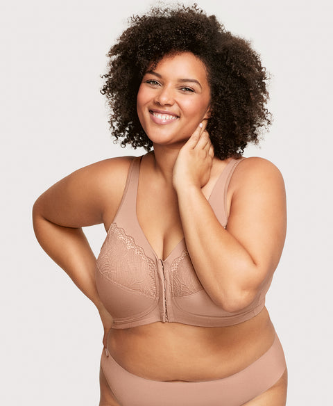 Catherines Women's Plus Size Cotton Comfort Front-Close No-Wire Bra 