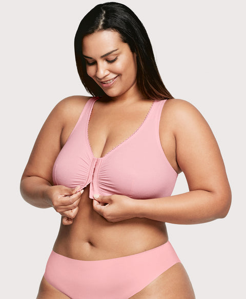 Front-Closure Cotton T-Back Comfort Bra