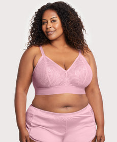 Full Figure Plus Size Bramour Gramercy Luxe Lace Bralette Wirefree #7012  Cappuccino at  Women's Clothing store