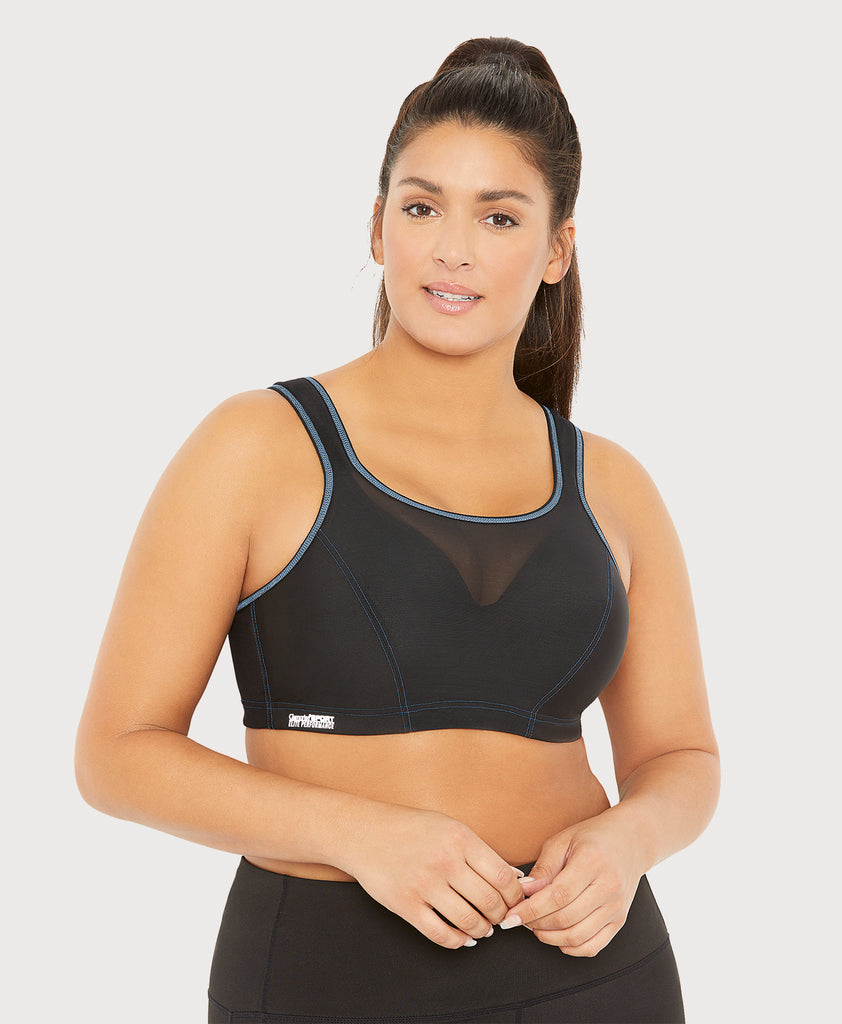 Max Out High Support Underwire Sports Bra Black | Glamorise Plus Size Bras
