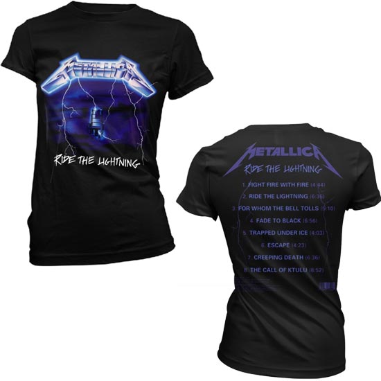 T-Shirt - Metallica - Ride The Lightning - Tracks - Lady | Rock, Heavy  Metal, Punk