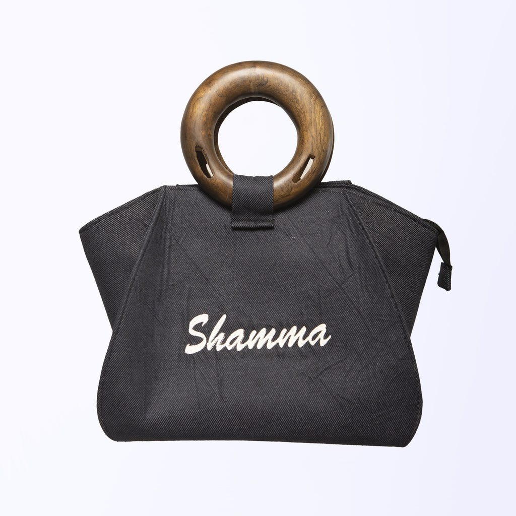 Shamma - Sac shady en jeans Femme - Manche en bois avec anse réglable