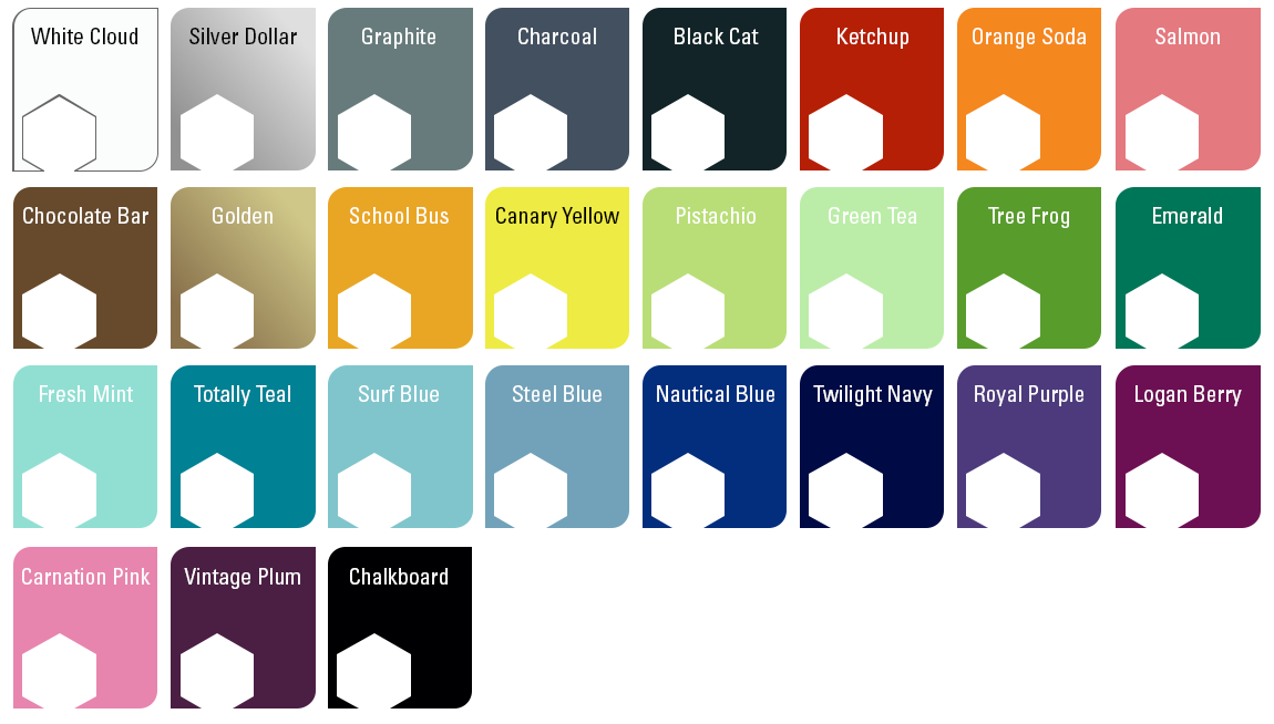 Siser EasyPSV Removable Vinyl Color Chart