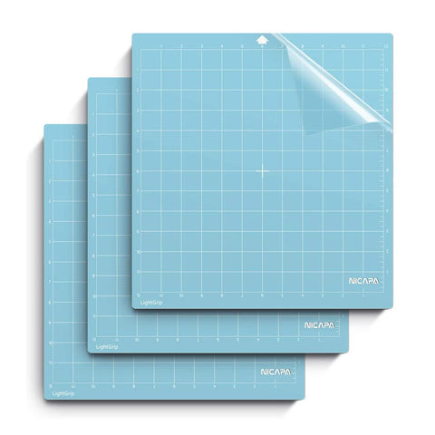 Cricut LightGrip Cutting Mats 12in x 12in, Reusable Cutting Mats for Crafts  with Protective Film, Use with Printer Paper, Vellum, Light Cardstock 