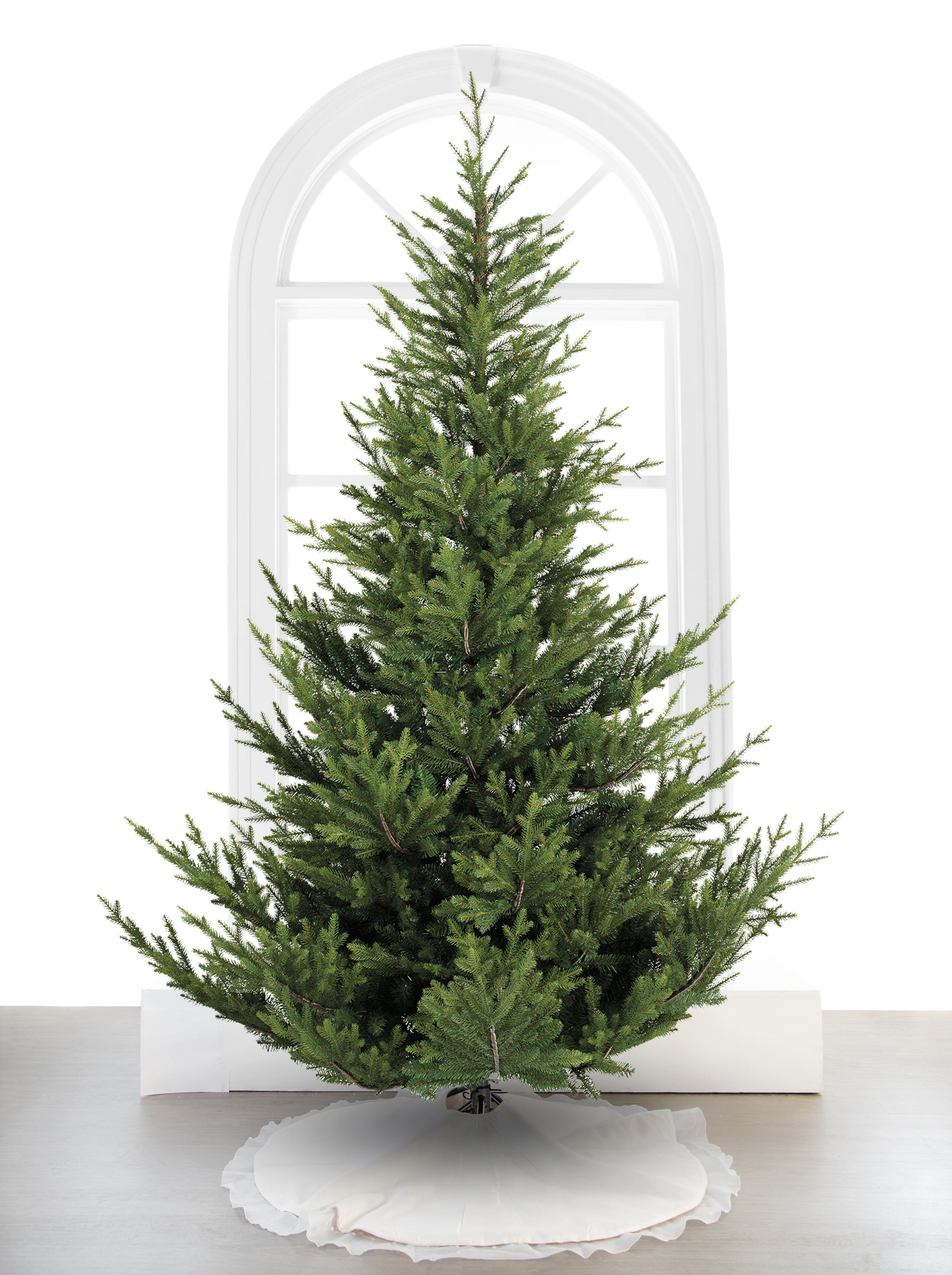 Image of 7 FT NORWAY SPRUCE TREE PRE LIT WARM WHITE LED LIGHTS
