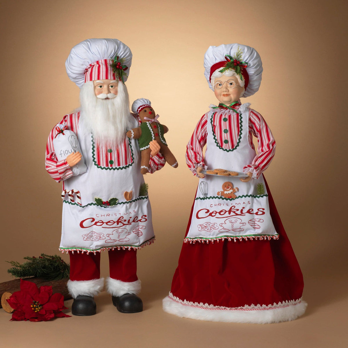 3 Ft Mr And Mrs Claus Baking Chefs Set — The Christmas Palace 1863