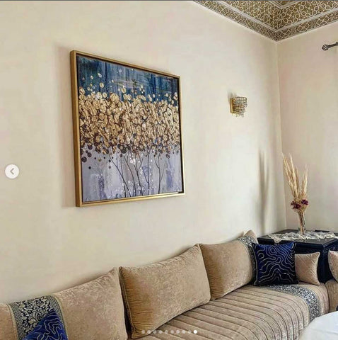 Décoration d'un salon marocain traditionnel en tableau casablanca Maroc 2023