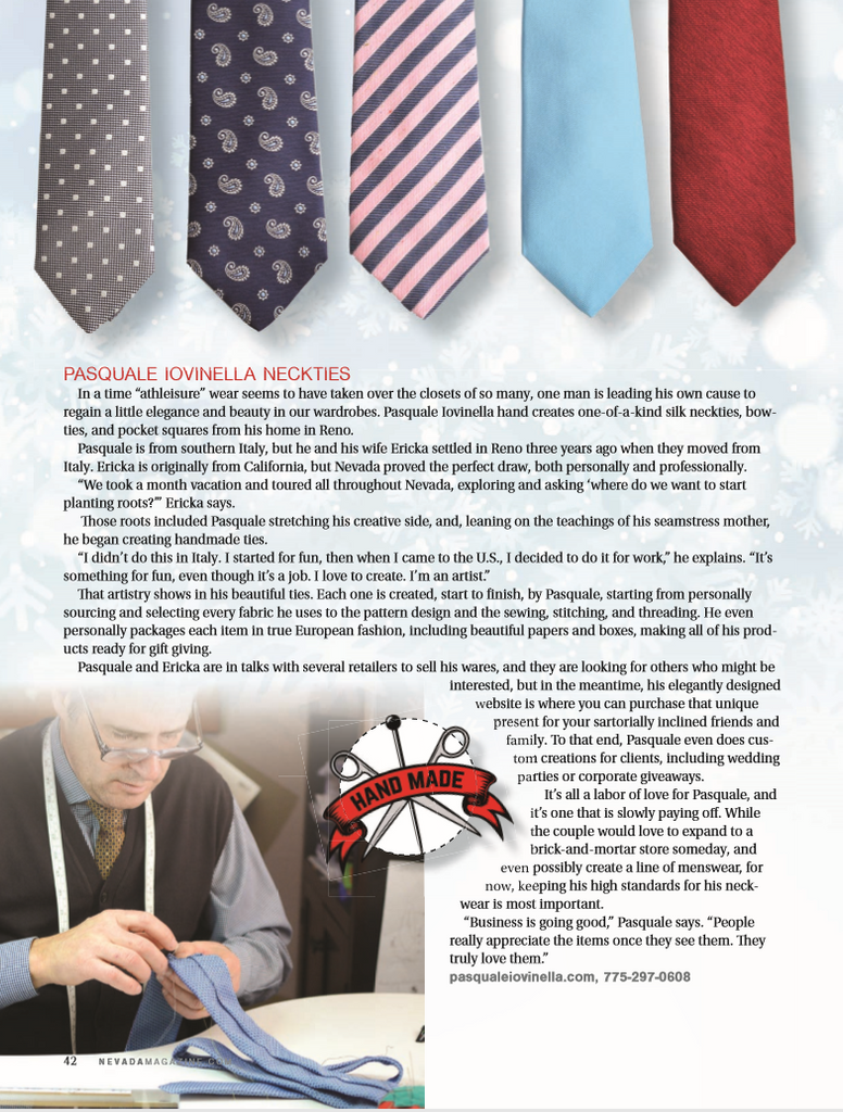 Pasquale Iovinella story in the 2018 Nevada Gift Guide