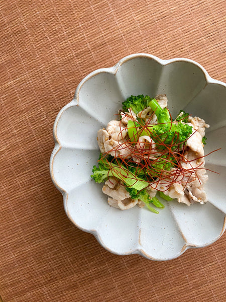 RECIPE: Boiled pork and broccoli marinated with umeboshi