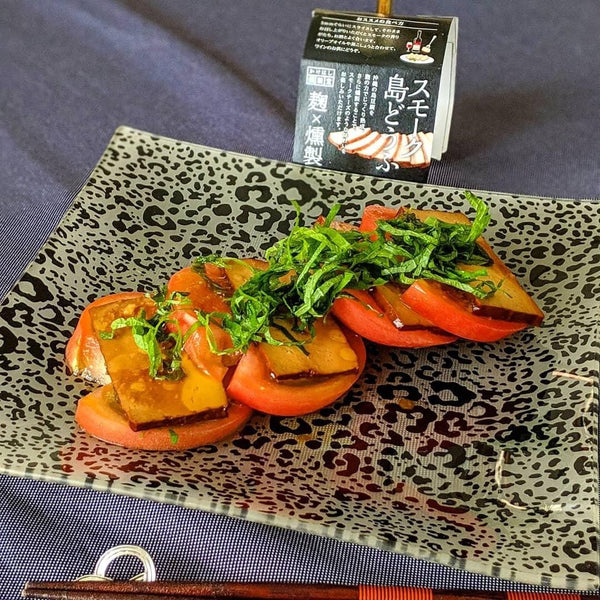 Tomato caprese salad with ginger soy dressing