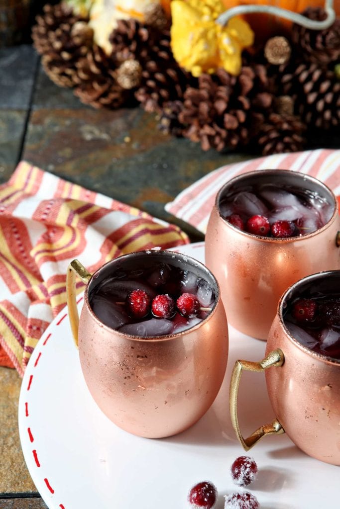 Image of cranberry mule cocktails 