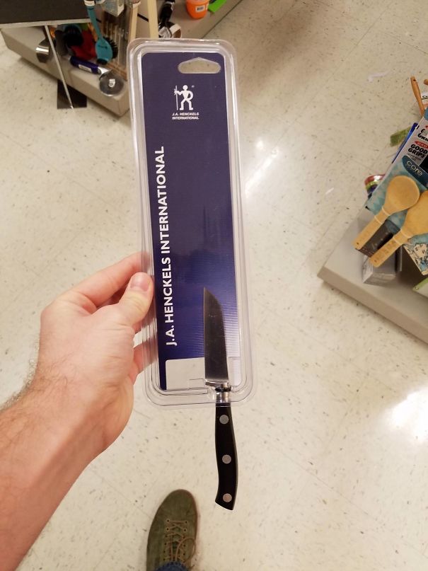 Knife wrapped in plastic 