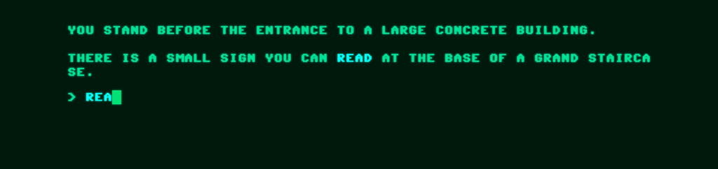 One of the prompts from The Museum of Generated Art, in green type text against a black background.