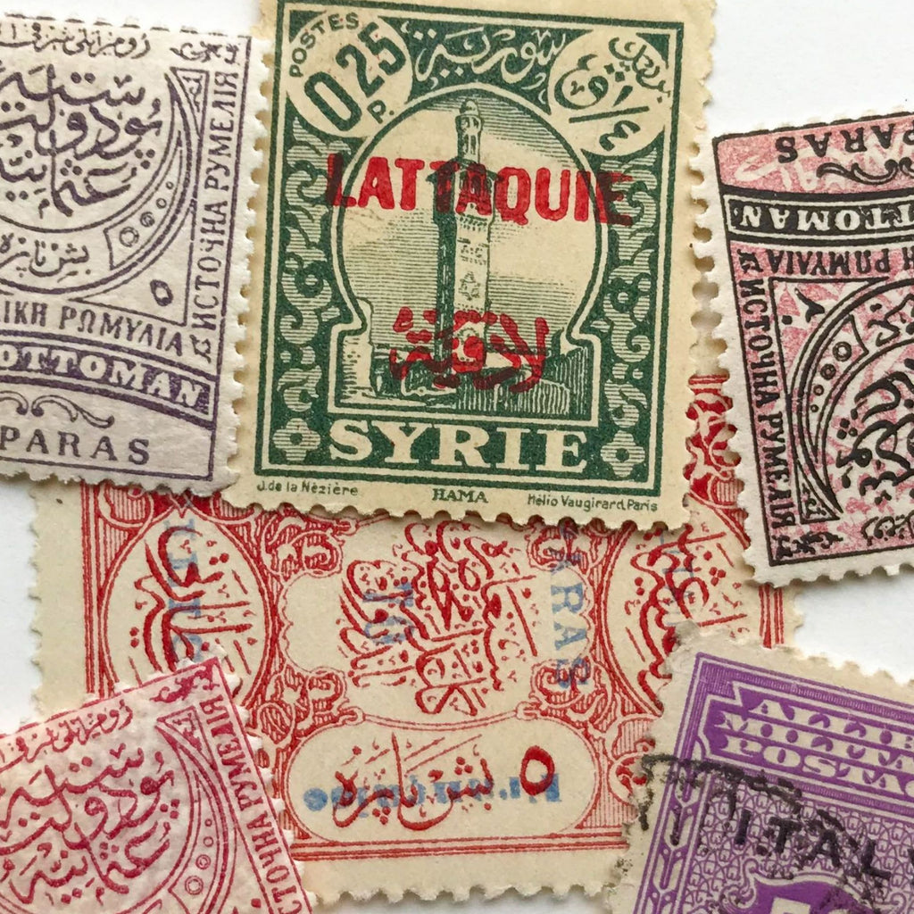 An assortment of international stamps
