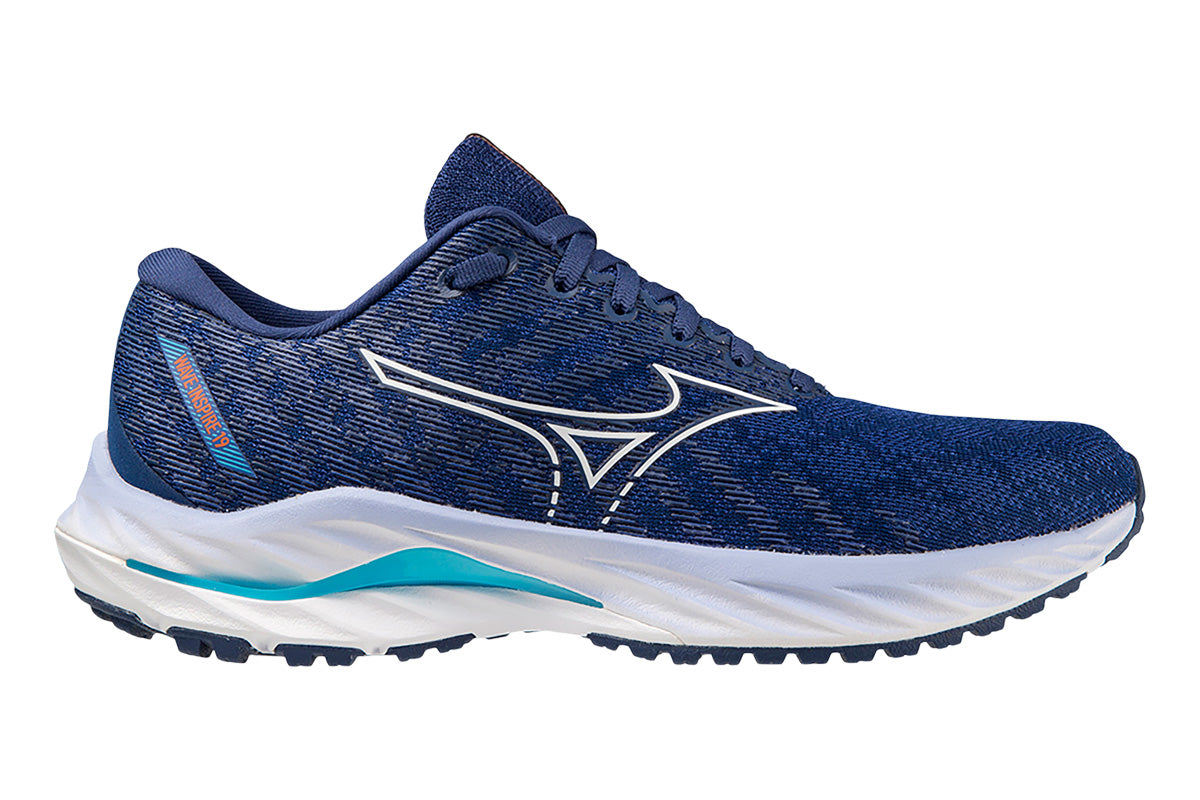 Mizuno Wave Inspire 19 SSW B Blue Heron/White/Fiery Coral Womens