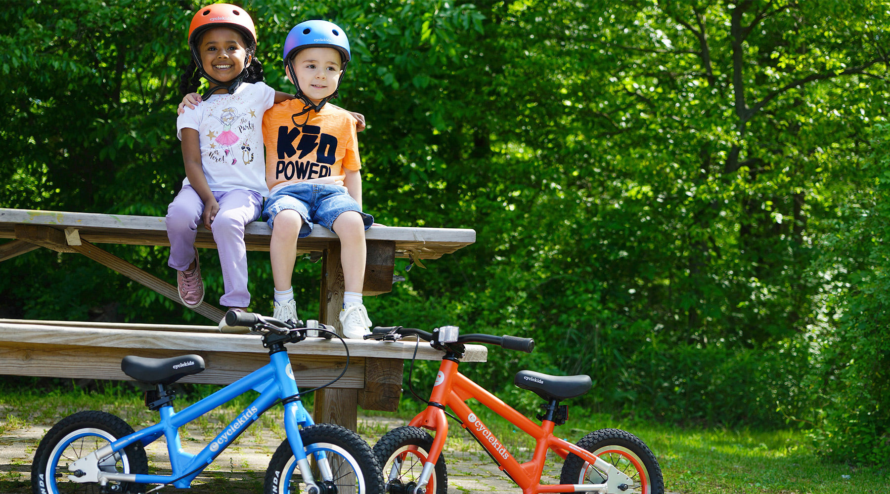 kids on cycle